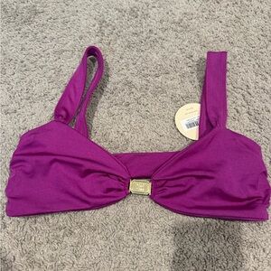Cin Cin Purple Women’s Bikini Top with Gold Accent